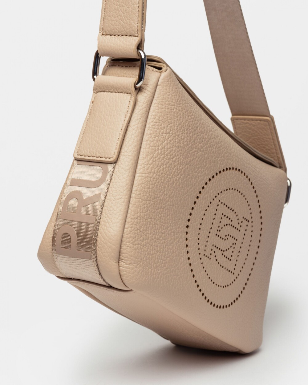 Bandolera Key en efecto cuero graneado Taupe