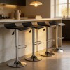 Taburete Kira Pack 4 unidades Rectangular Para Bar Diseño Moderno Negro