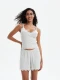 MUSCULOSA CON ENCAJE GRIS MELANGE M