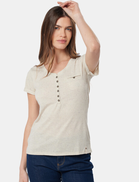 REMERA CON BOTONES Beige