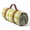 Manta De Picnic Playa Con Correa Cuero Pu 2x2 Metros Amarillo