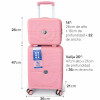 Set Valijas De Viaje Rígidas 2 Piezas Carry On 14” Y Valija 20” Rosa Viejo