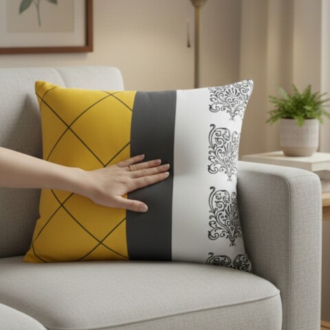 Almohadón Decorativo 45x45 cm - Franjas 03 – Cojín Suave para Cama y Living Almohadón Decorativo 45x45 cm - Franjas 03 – Cojín Suave para Cama y Living