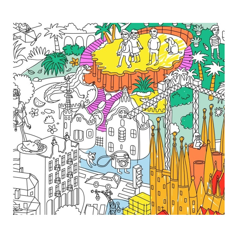 Póster gigante para colorear Barcelon