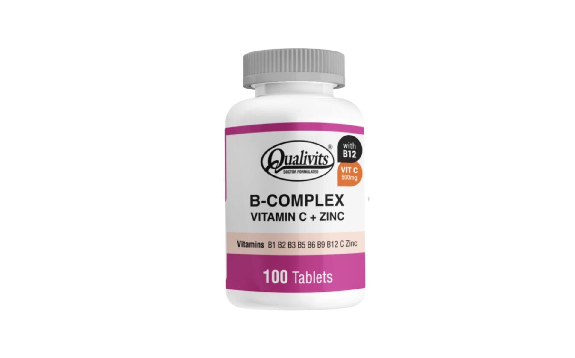 B-Complex + Vitamina C y Zinc 100caps Qualivits 
