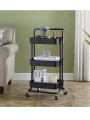 CARRITO ORGANIZADOR CON RUEDAS NEGRO
