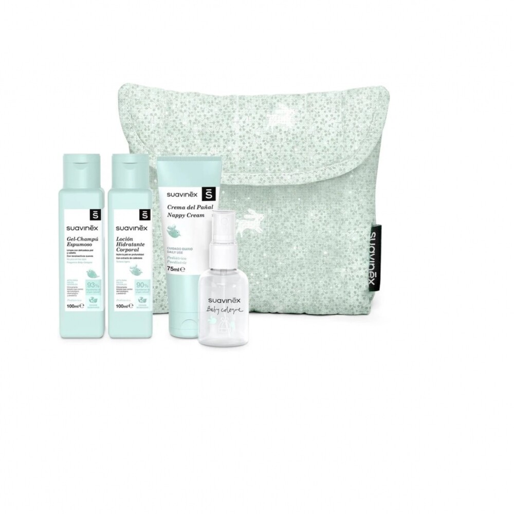 Set neccesaire cuidados cosmetica SUAVINEX verde agua