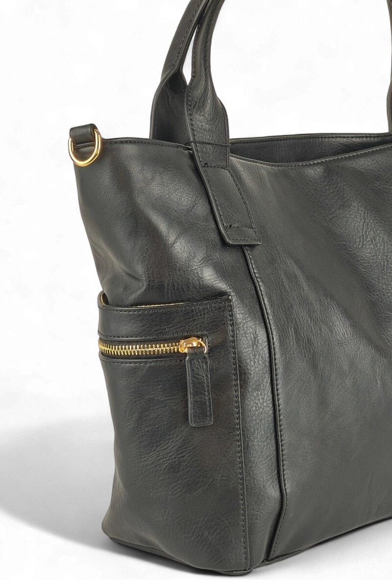Cartera grande combinada Negro