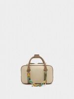 Bolso Tote Rectangular Con Colgante crudo