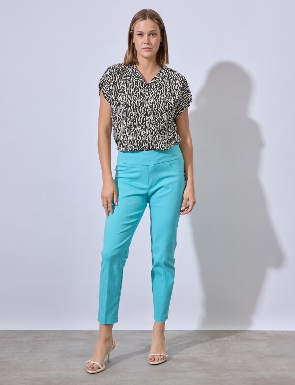 Pantalon Pull On TURQUESA