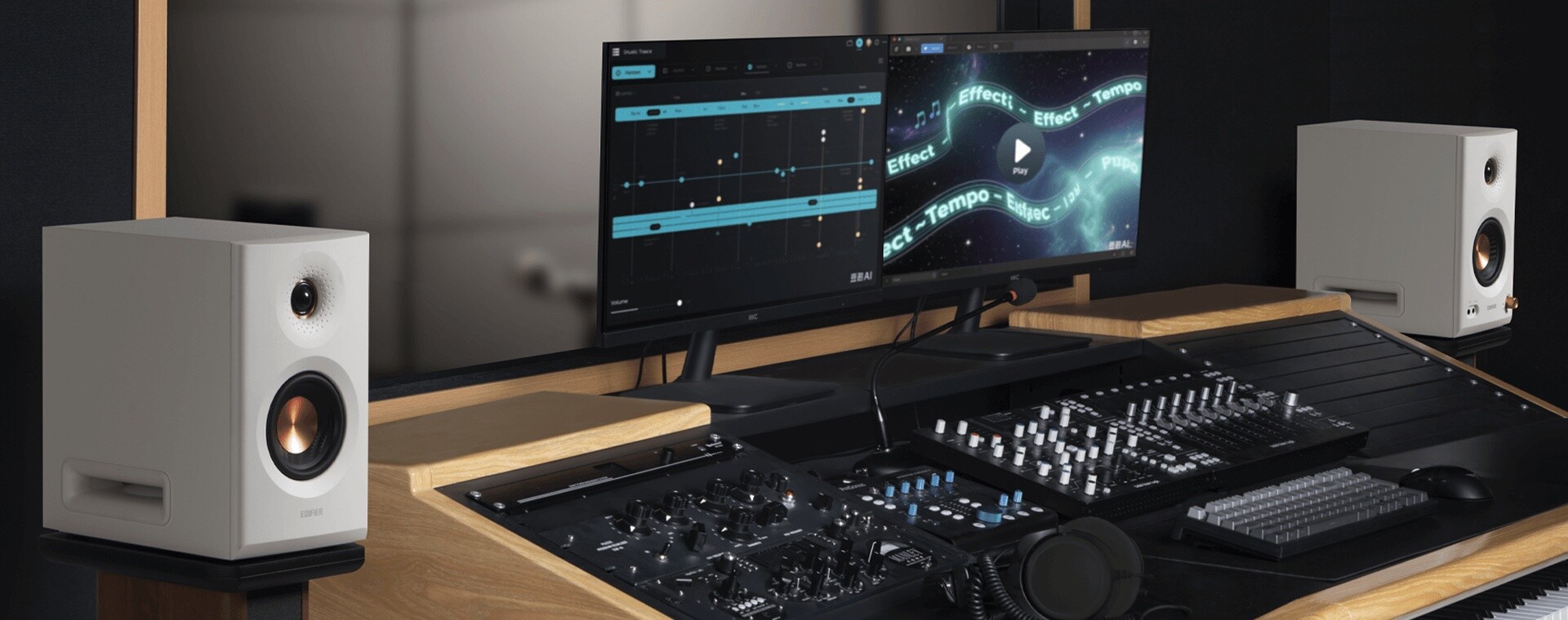 Parlantes amplificadores Edifier MR5 de estudio blancos bluetooth 