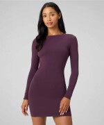 Vestido Seamless Long-Sleeve Mini Dress Mujer Oxblood