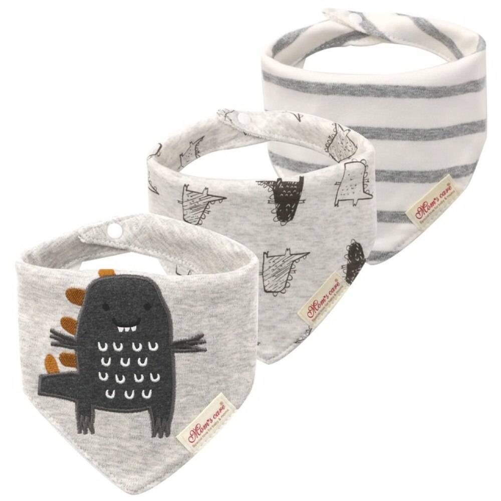 Set baberos bandana x3 monster gris