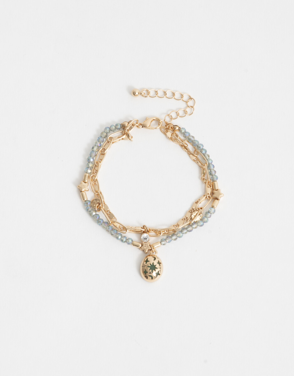 Pulsera Flexible Multidijes Bañada En Oro 