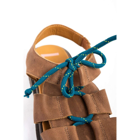 Sandalias Cuero Con Cordón Chocolate