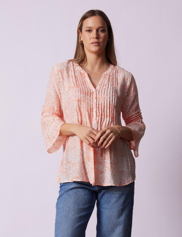Blusa Gasa Flores CORAL