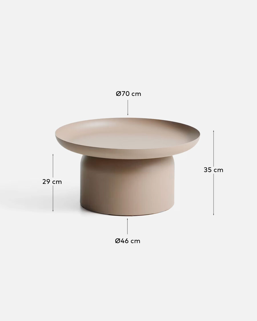 Mesa de centro Arcola de aluminio topo Ø70 cm