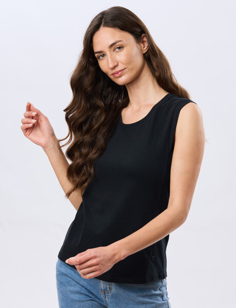 REMERA LISA DE ALGODÓN Negro