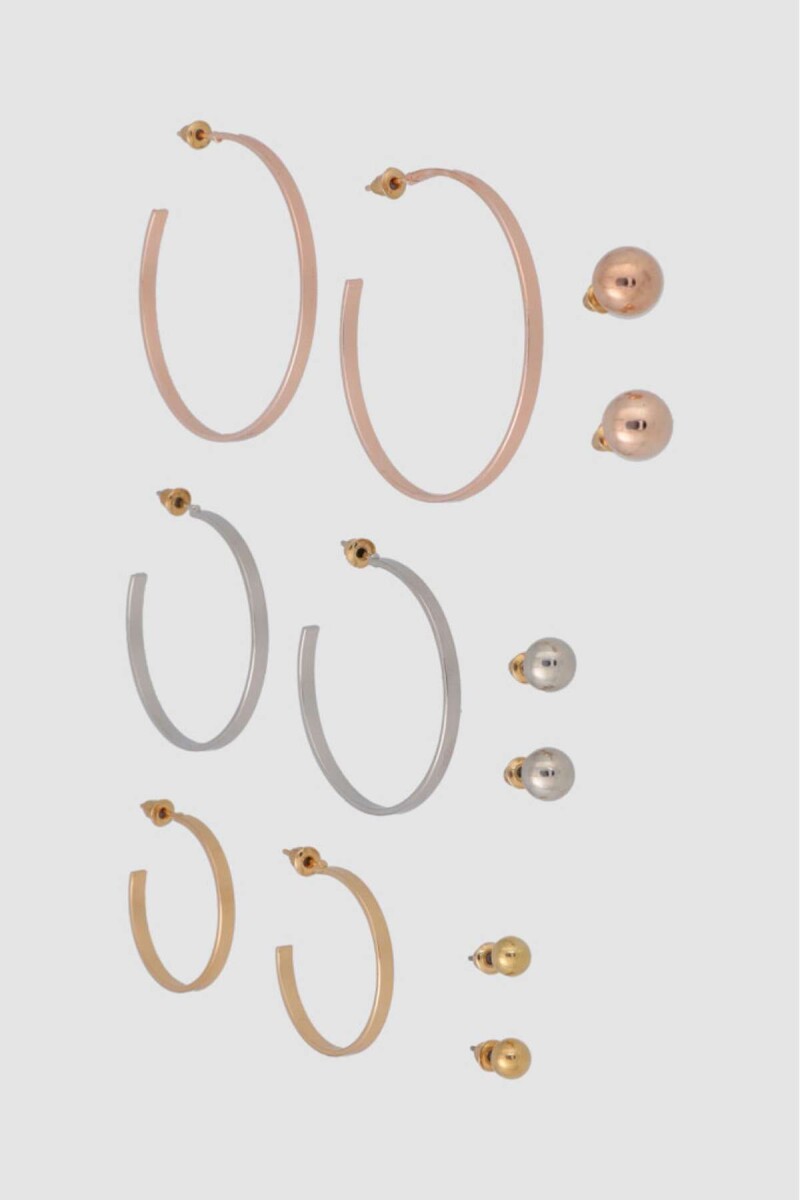 Set aros y perlas pack x 6 - Variante unica 