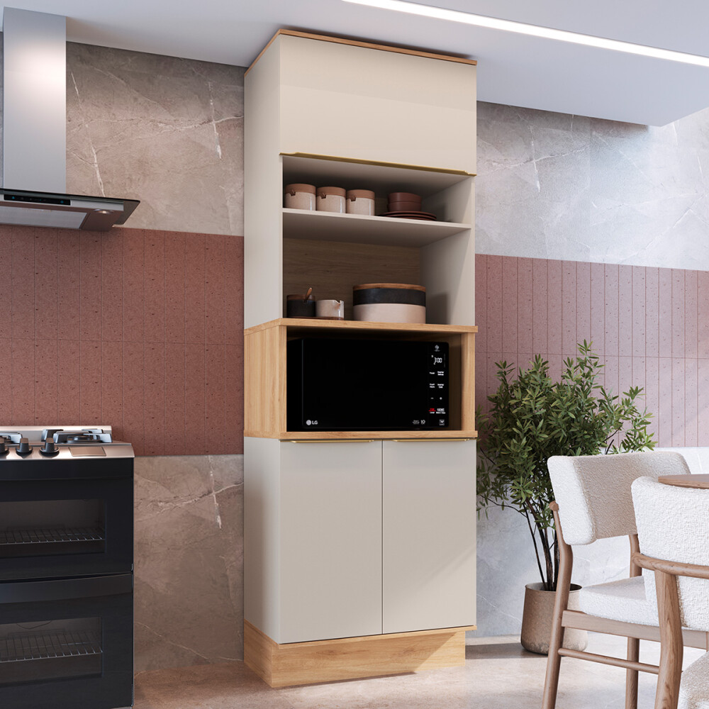 Mueble de cocina tipo Torre Modelo Everest 80 CM Color: Carvalho/Panna Mueble De Cocina Tipo Torre Modelo Everest 80 Cm Color: Carvalho/panna