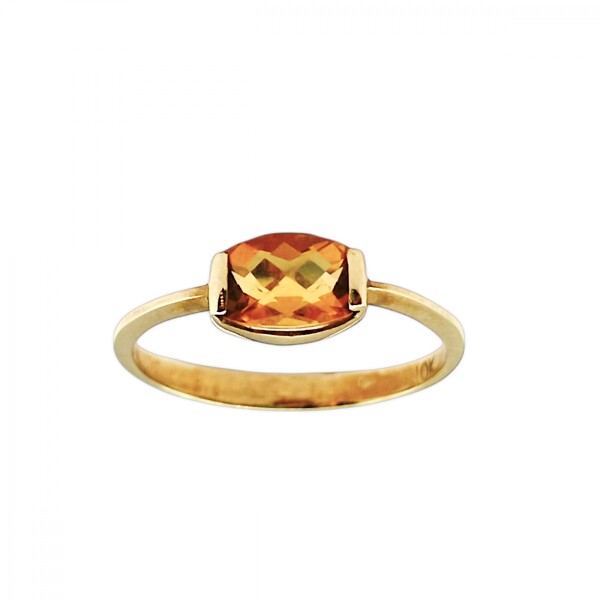 Anillo Solitario-Oro bajo-Piedra Ámbar-AN8224 conpiedra