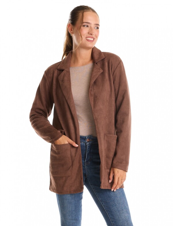Blazer Faux Suede MARRON