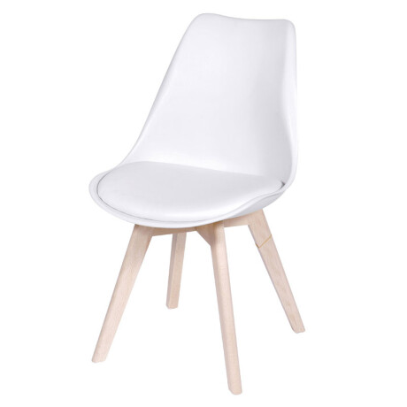 Kit X2 Silla Eames Joly Acolchonado Base De Madera Blanca