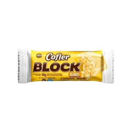 TABLETA CHOCOLATE BLANCO COFLER BLOCK 38G MANI TABLETA CHOCOLATE BLANCO COFLER BLOCK 38G MANI