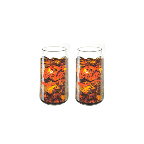 Vaso de vidrio coca retro x 2 400ml cada uno Vaso De Vidrio Coca Retro X 2 400ml Cada Uno