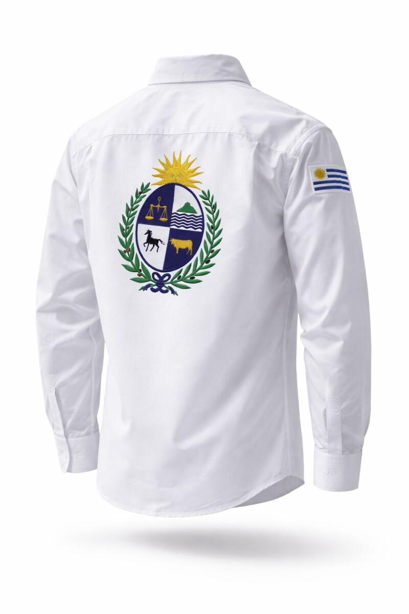 Camisa Criolla Caballero - Escudo Nacional Blanca 