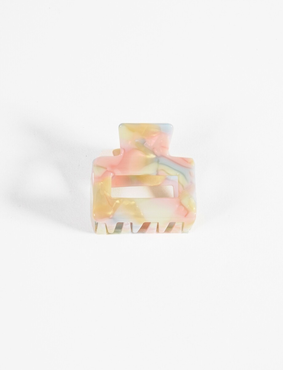 Broche acrílico rectangular - multicolor 