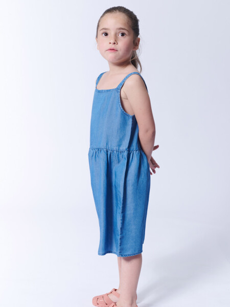 Vestido lyocell tirantes Azul
