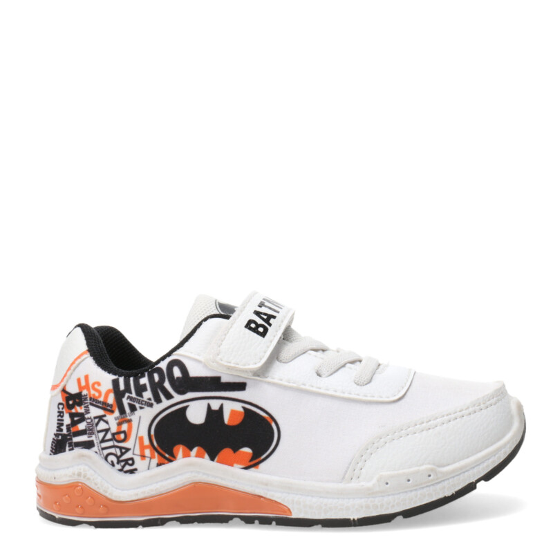 Championes Infantiles DC Batman con luces Blanco - Negro - Anaranjado