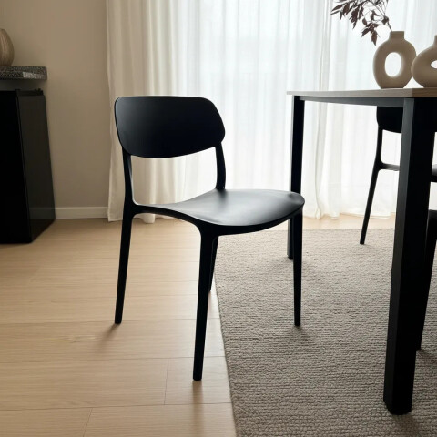 Silla Comedor ComboHome Venecia Polipropileno Full Premium Negro 1
