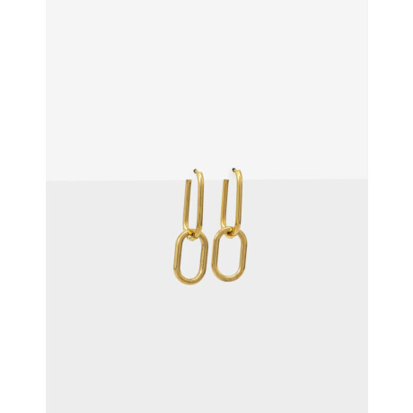 Aros Cortos Eslabones Acero Dorado