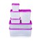 SET 6 RECIPIENTES RECTANGULAR ALASKA TAPA VIOLETA