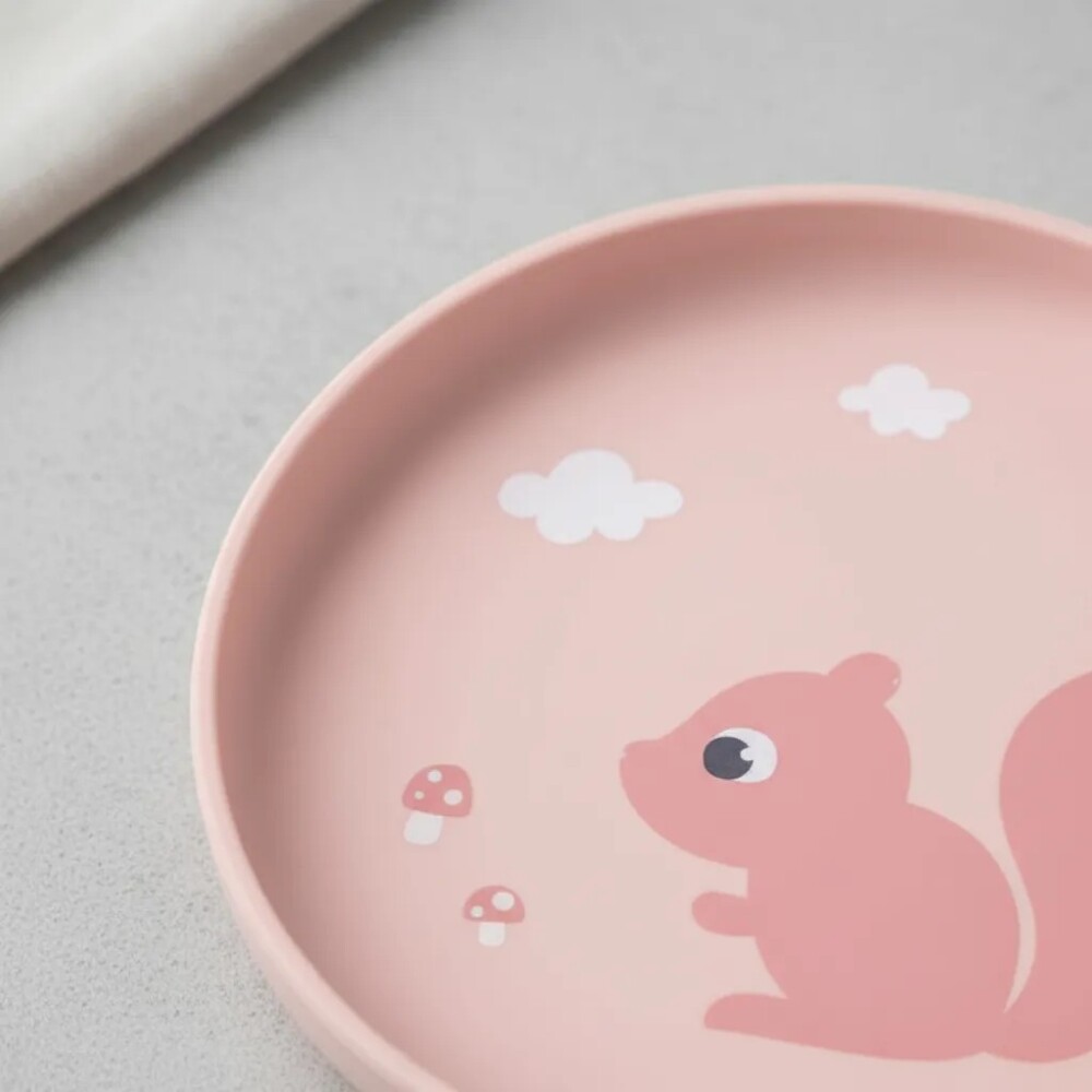 Plato con ventosa BUBA cloudy rosa