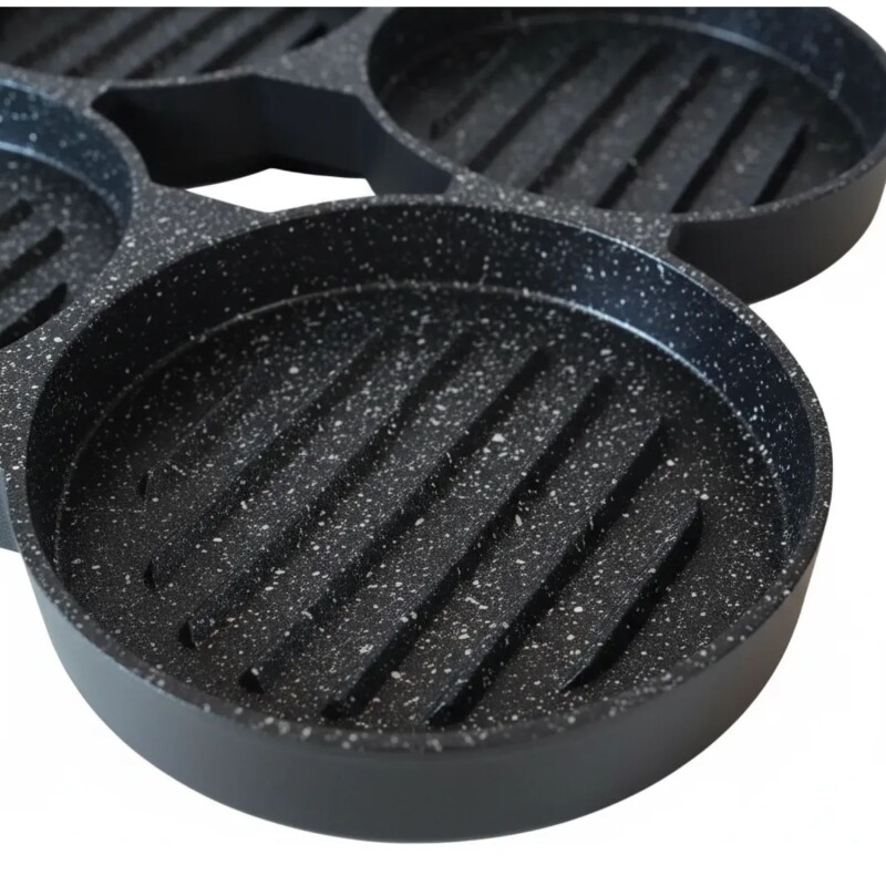 Sartén para hamburguesas Comet 4 moldes Negro
