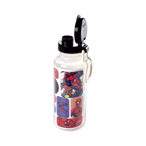 Botella Plática Abre Fácil Spiderman 600 ml con Adhesivos U