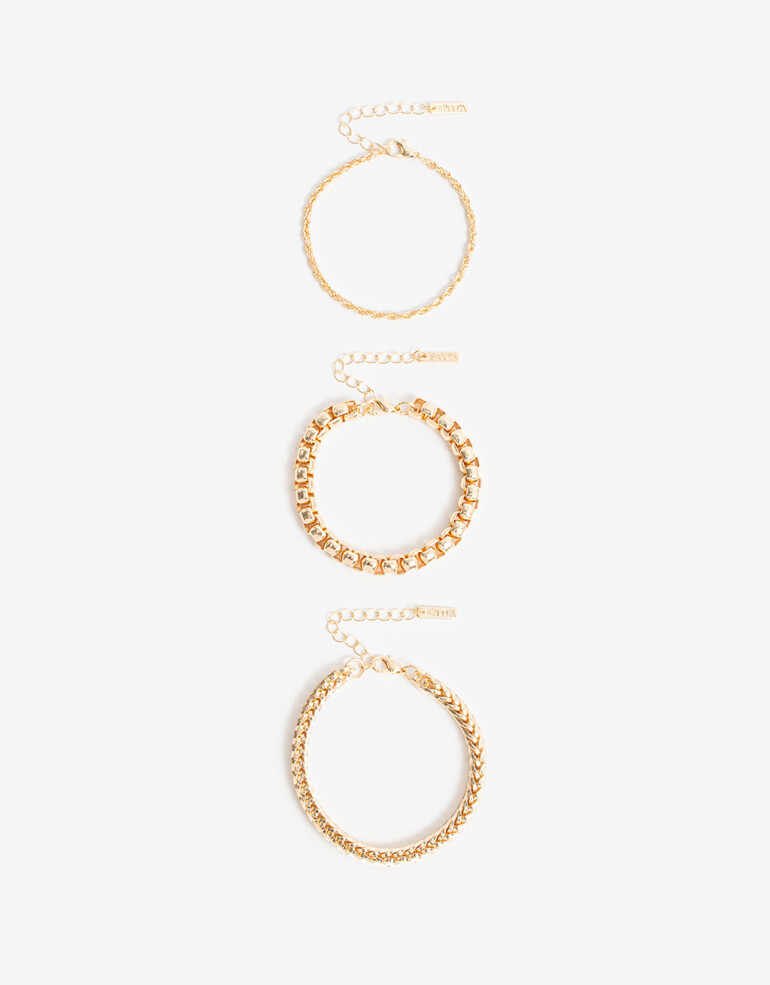 Pulseras Flexibles Sets Metal Set De Pulseras Flexibles - Dorado