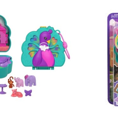 Playset Polly Pocket Mundo Sorpresa Pavo Real 001