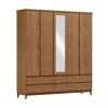 Ropero Prata 5 Puertas 6 Cajones Con Espejo Freijo 2814 Mdf Ropero Prata 5 Puertas 6 Cajones Con Espejo Freijo 2814 Mdf