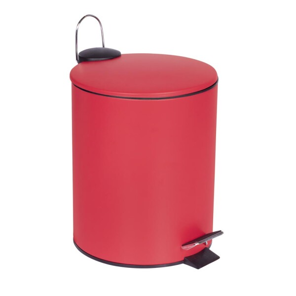 TARRO DE RESIDUOS ACERO ROJO MODERN 5 Lts CON PEDAL ROJO