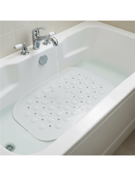 ALFOMBRA CON VENTOSAS PARA BAÑO 38X70CM BLANCO ALFOMBRA CON VENTOSAS PARA BAÑO 38X70CM BLANCO