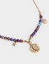 Collares Cortos Con Piedra Natural Collar Corto Bañado En Oro Con Piedra Natural - Dorado