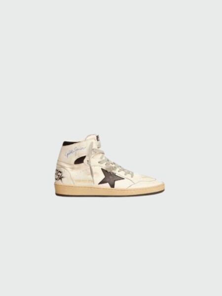 Golden Goose-Botines de cuero, Sky Star Blanco