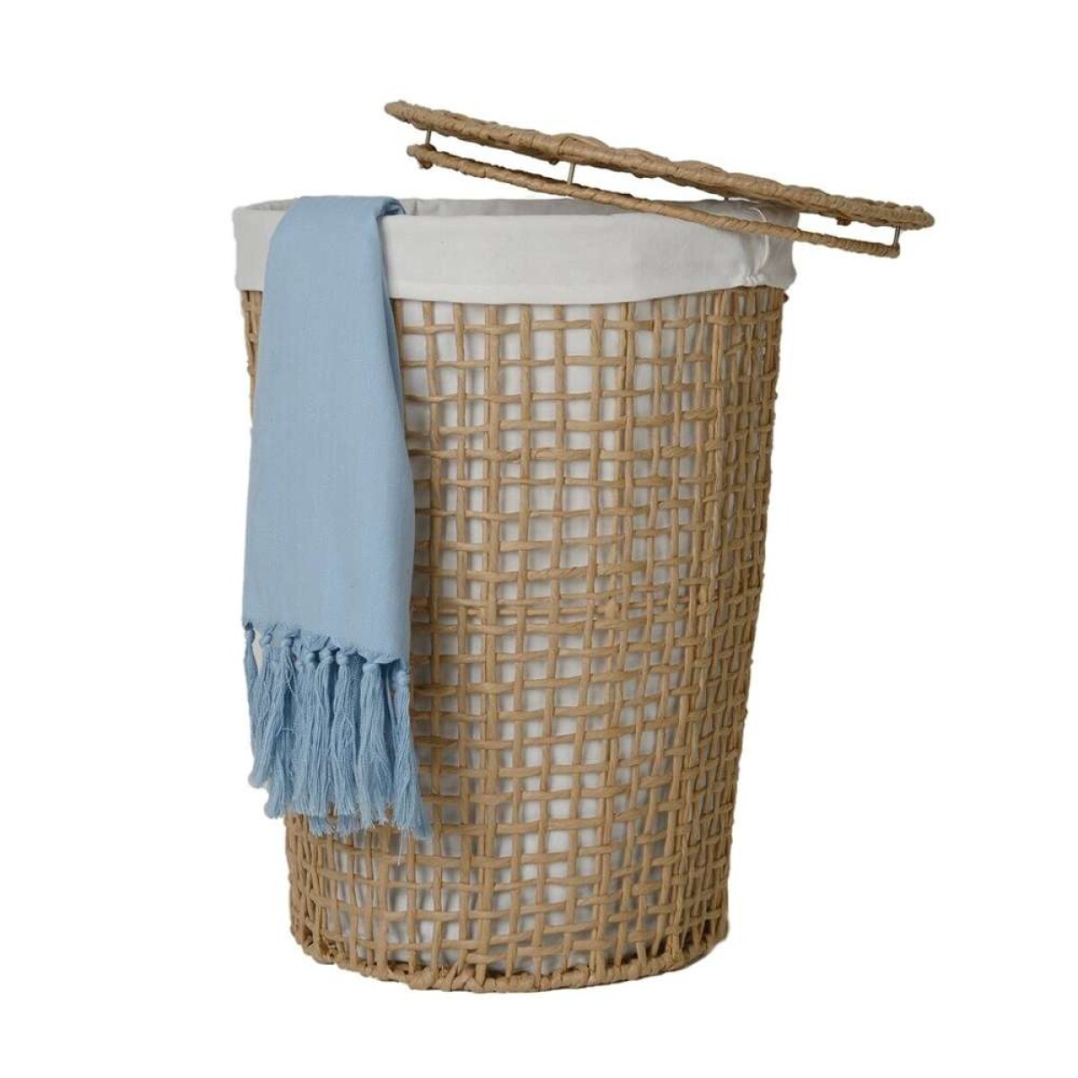 Cesto C/Tapa/Funda D42X55Cm Tej Cordon Papel - Natural 