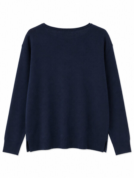 SWEATER BACK AZUL OSCURO