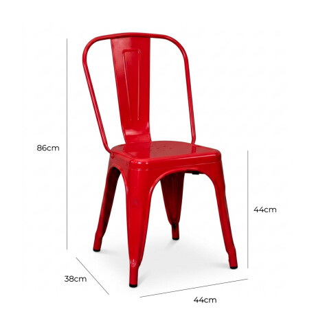 Silla Tolix Metálica Acero Industrial Sandman Comedor Rojo