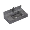 Mueble de baño suspendido de porcelanato Gris Napoles 80 cm con bacha incorporada Mueble De Baño Suspendido De Porcelanato Gris Napoles 80 Cm Con Bacha Incorporada